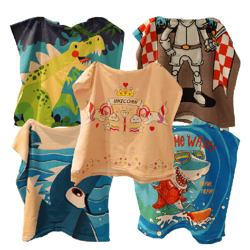 Poncho infantil estampado